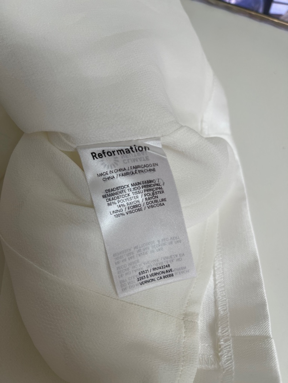 REFORMATION Anakin Satin White Mini Dress Size 8 - Picture 8 of 8